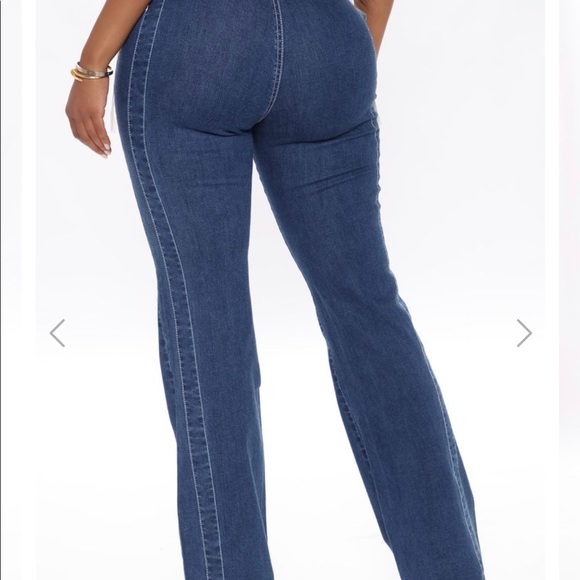 lace up high waisted flare jeans - Picture 3 of 6